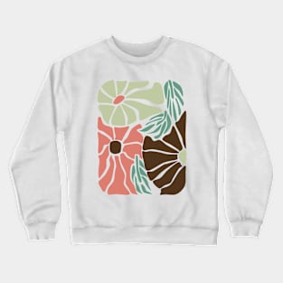 Boho Aesthetic Flowers and Leaves Crewneck Sweatshirt